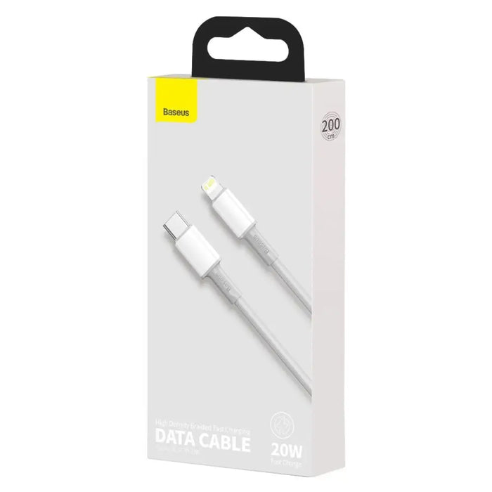 USB-C to Lightning Baseus High Density Braided Cable 20W PD 2m (white) - USB-C to Lightning<<<USB cables<<<GSM