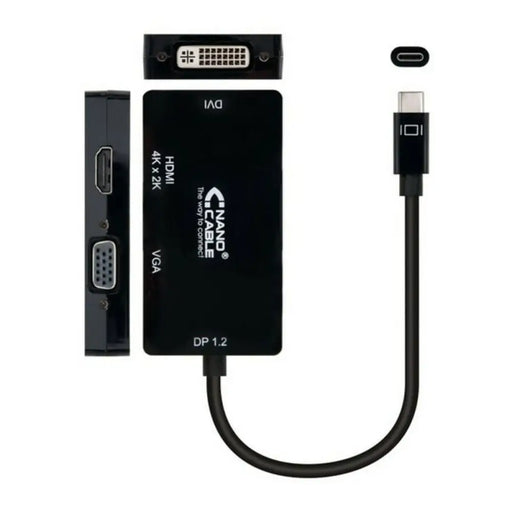 USB-C to VGA/HDMI/DVI Adapter NANOCABLE 10.16.4301-BK (10 cm) Black 10 cm - Компютър Кабели и адаптери<<<Компютри|