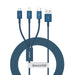 USB cable 3in1 Baseus Superior Series USB to micro USB / USB-C / Lightning 3.5A 1.5m (blue) - Combo Cables<<<USB