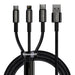 USB cable 3in1 Baseus Tungsten Gold USB to micro USB / USB-C / Lightning 3.5A 1.5m (black) - Combo Cables<<<USB