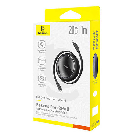 USB Cable Baseus Free2Pull USB-C to iP 20W 1m (black) - USB-C to Lightning<<<USB cables<<<GSM