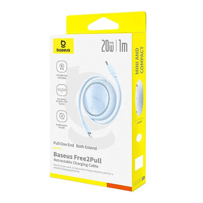 USB Cable Baseus Free2Pull USB-C to iP 20W 1m (blue) - USB to Lightning<<<USB cables<<<GSM