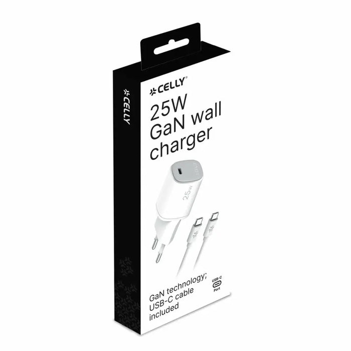 USB Cable Celly UPTC1USBC25WCTC White - Електроника Телефони и таблети<<<Компютри| Електроника<<<BigBuy&&&USB зарядни и