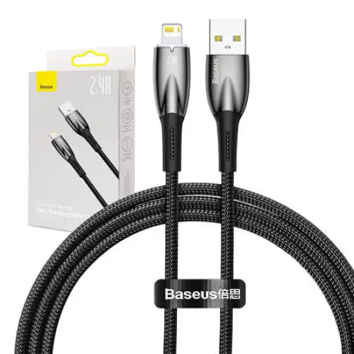 USB cable for Lightning Baseus Glimmer Series 2.4A 1m (Black) - USB to Lightning<<<USB cables<<<GSM
