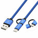 USB Cable to Micro USB and USB-C CoolBox COO-CAB-U2MC-BL Blue - Електроника Телефони и таблети<<<Компютри|