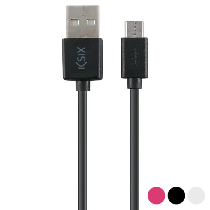USB Cable to Micro USB KSIX 1 m - Компютър Кабели и адаптери<<<Компютри| Електроника<<<BigBuy&&&USB кабели<<<Компютър