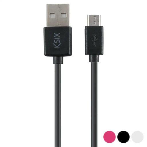 USB Cable to Micro USB KSIX 1 m - Компютър Кабели и адаптери<<<Компютри| Електроника<<<BigBuy&&&USB кабели<<<Компютър