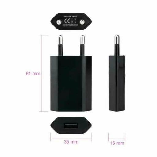 Usb Charger TooQ 10.10.2002 Black 5 W - Електроника Телефони и таблети<<<Компютри| Електроника<<<BigBuy&&&USB зарядни и