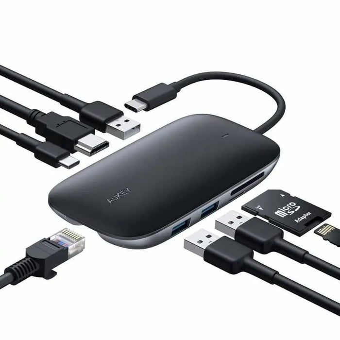USB Hub Aukey CB-C71 Black 100 W - HUB USB<<<Компютър Мрежи и компоненти<<<Компютри| Електроника<<<BigBuy&&&USB