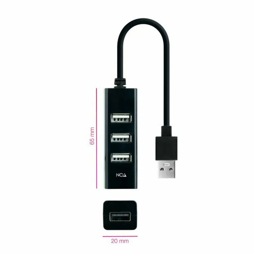 USB Hub NANOCABLE 10.16.4404 Black (1 Unit) - Компютър Мрежи и компоненти<<<Компютри| Електроника<<<BigBuy&&&HUB