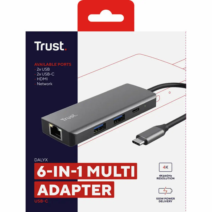 USB Hub Trust 24968 Silver (1 Unit) - Компютър Мрежи и компоненти<<<Компютри| Електроника<<<BigBuy&&&HUB USB<<<Компютър