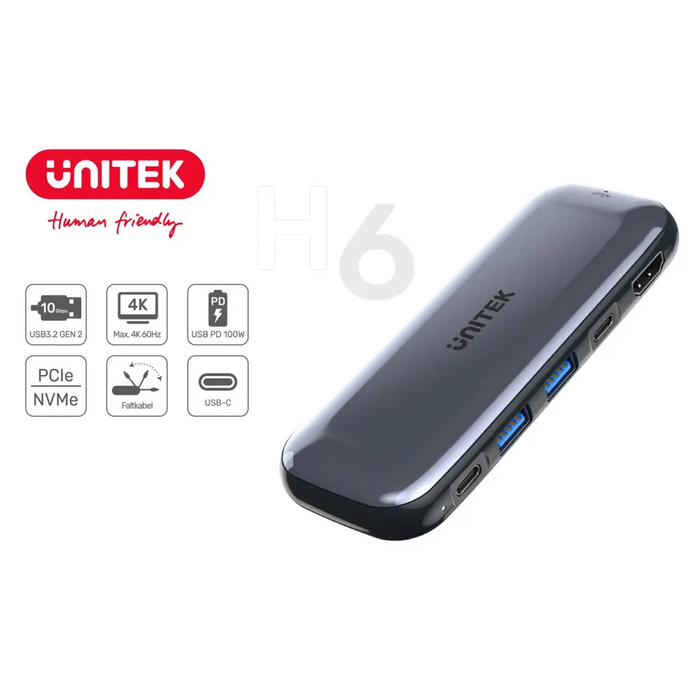 USB Hub Unitek D1046A Grey - USB HubsPER-HUB<<<Input / Output DevicesPER<<<ActionPL&&&Компютър Мрежи и