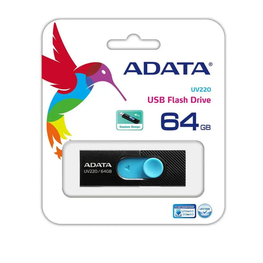 USB stick Adata UV220 64 GB Black/Blue - USB флаш устройства<<<Компютър Мрежи и компоненти<<<Компютри|