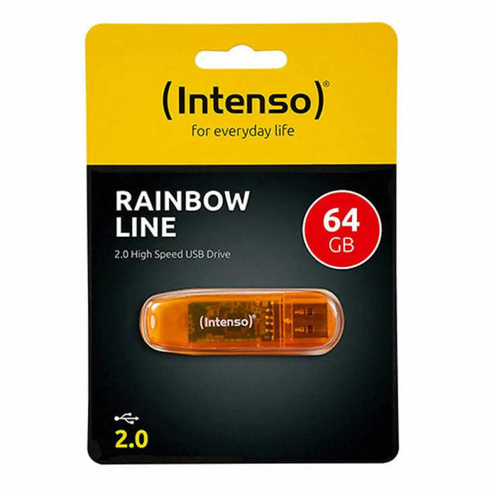 USB stick INTENSO Rainbow Line 64 GB Orange - Компютър Мрежи и компоненти<<<Компютри| Електроника<<<BigBuy&&&USB флаш