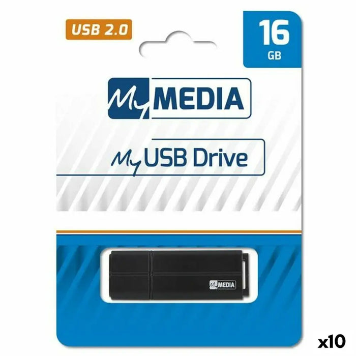 USB stick MyMedia Black 16 GB - Компютър Мрежи и компоненти<<<Компютри| Електроника<<<BigBuy&&&USB флаш