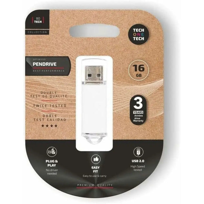 USB stick Tech One Tech Basic White 16 GB - Компютър Мрежи и компоненти<<<Компютри| Електроника<<<BigBuy&&&USB флаш