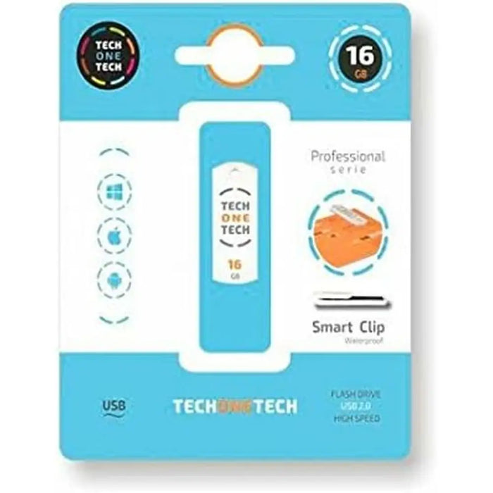 USB stick Tech One Tech Pro Smart Clip 16 GB - Компютър Мрежи и компоненти<<<Компютри| Електроника<<<BigBuy&&&USB флаш