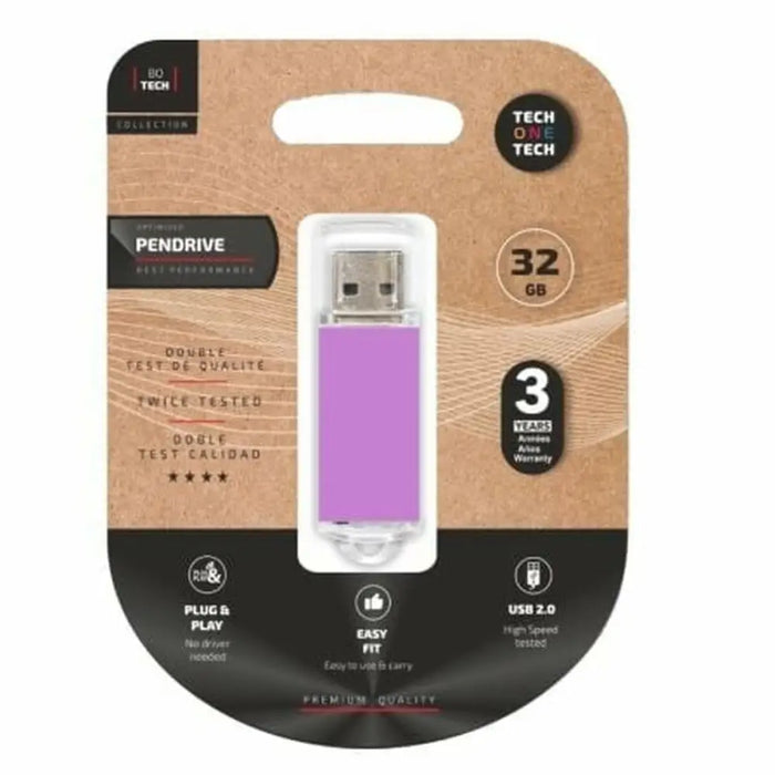USB stick Tech One Tech TEC3009-32 Purple 32 GB - Компютър Мрежи и компоненти<<<Компютри| Електроника<<<BigBuy&&&USB