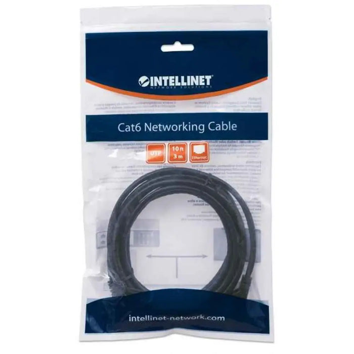 UTP Category 6 Rigid Network Cable Intellinet 342070 Black 3 m - Мрежови кабели<<<Компютър Кабели и
