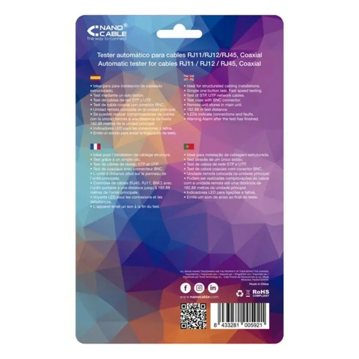 UTP Category 6 Rigid Network Cable RJ11/RJ12/RJ45 coaxial NANOCABLE 10.31.0303 White/Black - Електроника