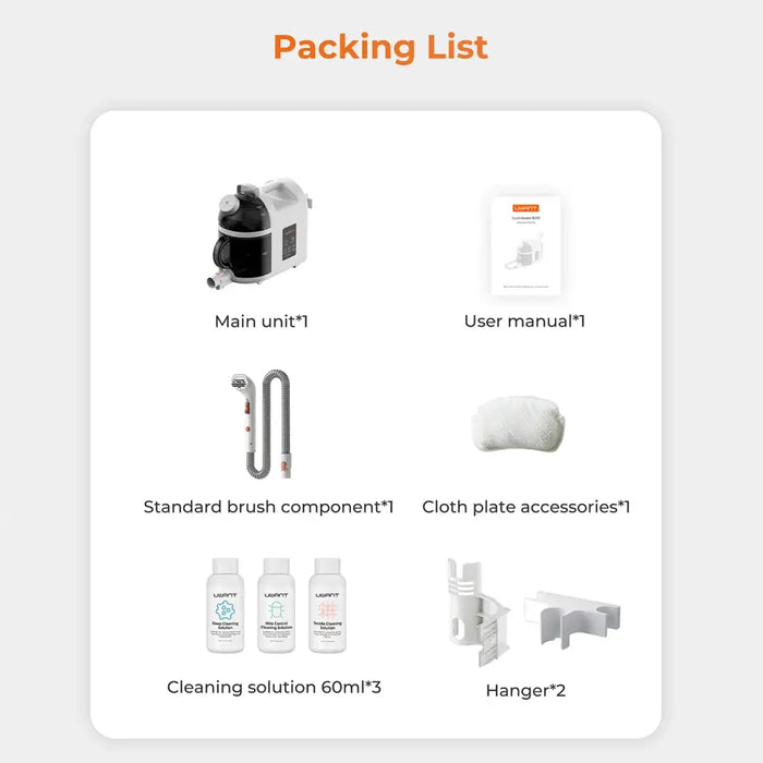 UWANT B200 12000Pa 1900W washing vacuum cleaner with Deep Cleaning steam cleaning function - white - Household