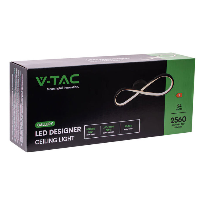 LED CEILING LAMP 24W 3000K 2560LM BLACK V-TAC