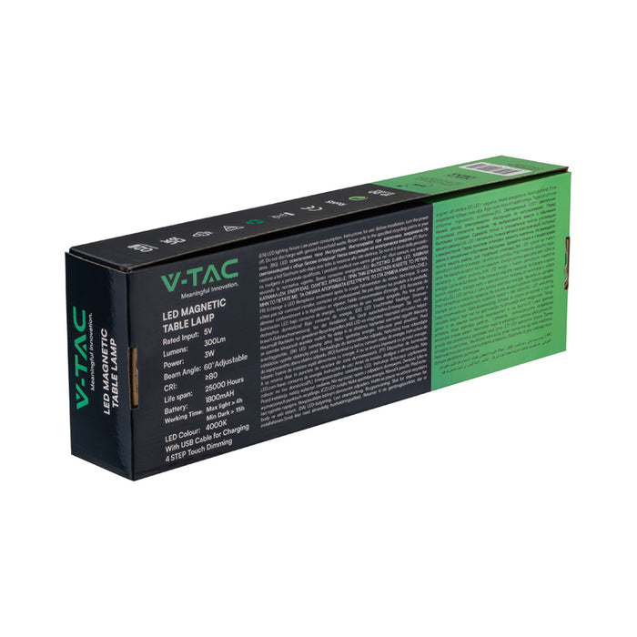 LED DESK LAMP 4000K MAGNETIC BLACK V-TAC