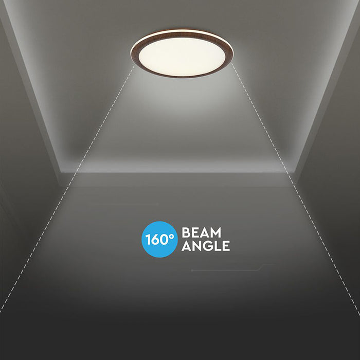 LED CEILING LIGHT 36W 41CM 3CCT WOOD REMOTE CONTROL V-TAC
