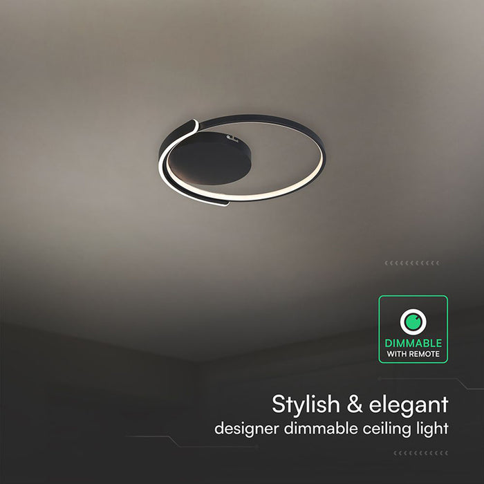 LED CEILING LIGHT 70W REMOTE CONTROL BLACK CIRCLE 84025 V-TAC
