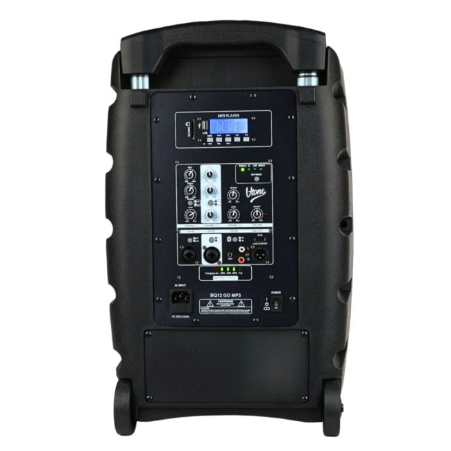 V-TONE BQ12 GO MP3 - active 8" battery-powered speaker with wireless microphone and remote control, black