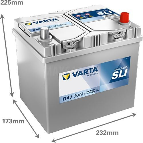 VARTA DYNAMIC SLI 60AH 540A R+ JIS