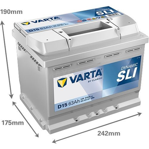 VARTA DYNAMIC SLI 63AH 610A R+