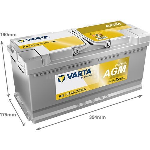 VARTA DYNAMIC AGM 105AH 950A R+