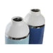 Vase DKD Home Decor 12,5 x 12,5 x 25 cm White Sky blue Navy Blue Stoneware (2 Units) - Декорация и Осветление<<<Дом