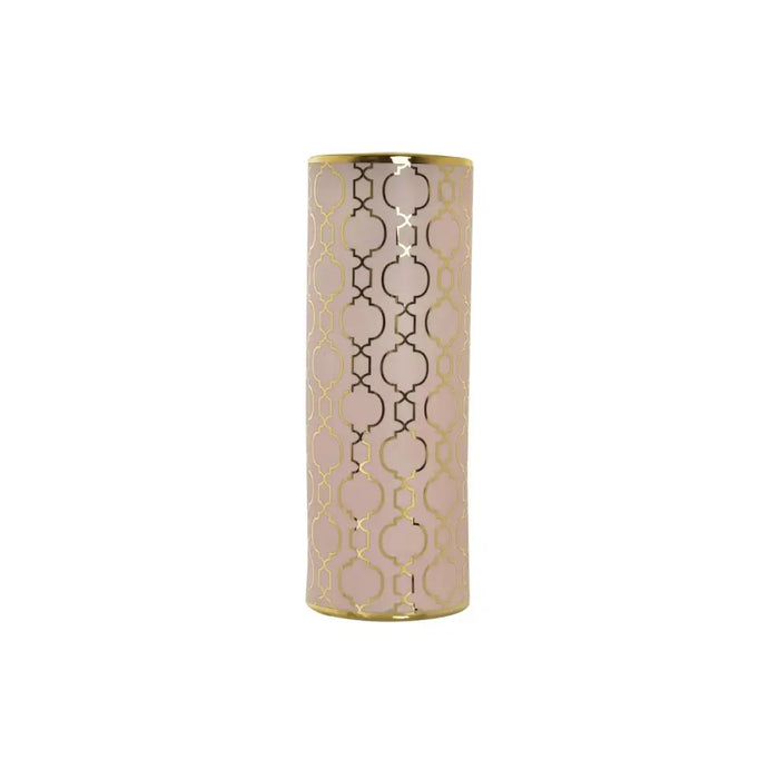 Vase DKD Home Decor 13,5 x 13,5 x 36 cm Porcelain Pink Golden Oriental Chromed - Декорация и Осветление<<<Дом