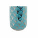 Vase DKD Home Decor 13 x 13 x 26 cm Porcelain Turquoise Oriental Chromed - Декорация и Осветление<<<Дом