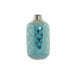 Vase DKD Home Decor 13 x 13 x 26 cm Porcelain Turquoise Oriental Chromed - Декорация и Осветление<<<Дом