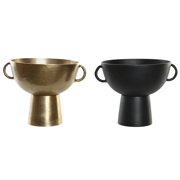 Vase DKD Home Decor 34 x 28 x 26 cm Black Golden Aluminium Modern (2 Units) - Декорация и Осветление<<<Дом