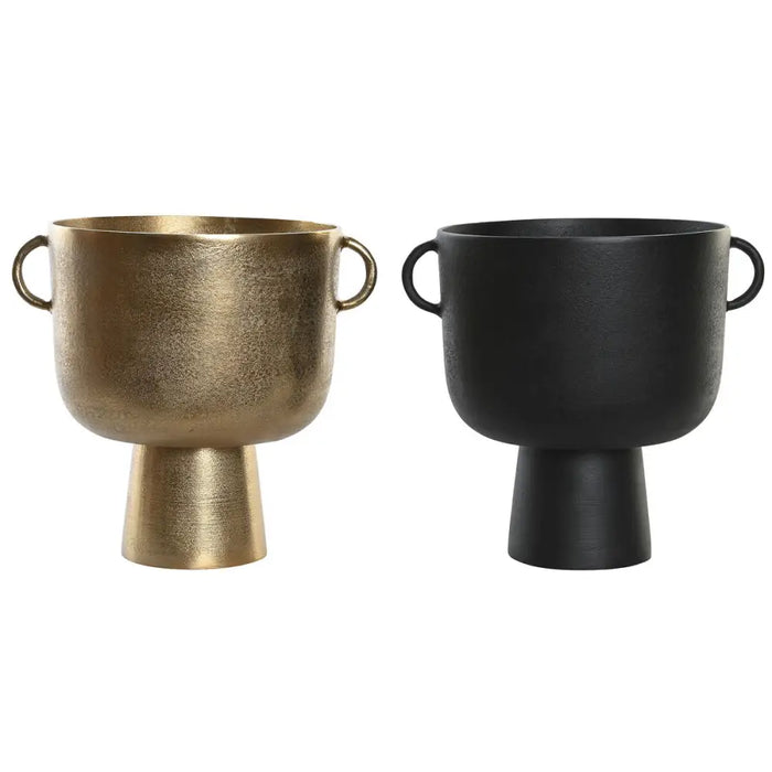 Vase DKD Home Decor 36 x 29 x 33 cm Black Golden Aluminium Modern (2 Units) - Украса за средата на масата и