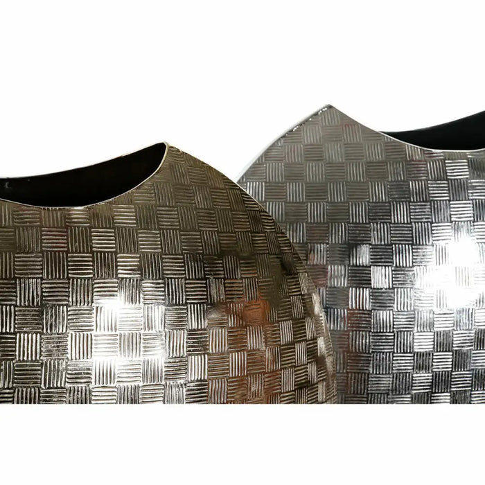 Vase DKD Home Decor 37 x 14 x 33 cm Silver Golden Aluminium Modern (2 Units) - Декорация и Осветление<<<Дом
