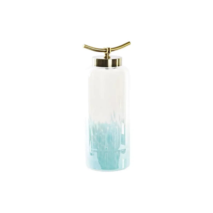 Vase DKD Home Decor Blue Golden Metal Crystal Mediterranean 19 x 15 x 41 cm - Декорация и Осветление<<<Дом