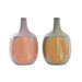 Vase DKD Home Decor Brown Pink Stoneware Leaf of a plant 17 x 17 x 26 cm (2 Units) - Декорация и Осветление<<<Дом