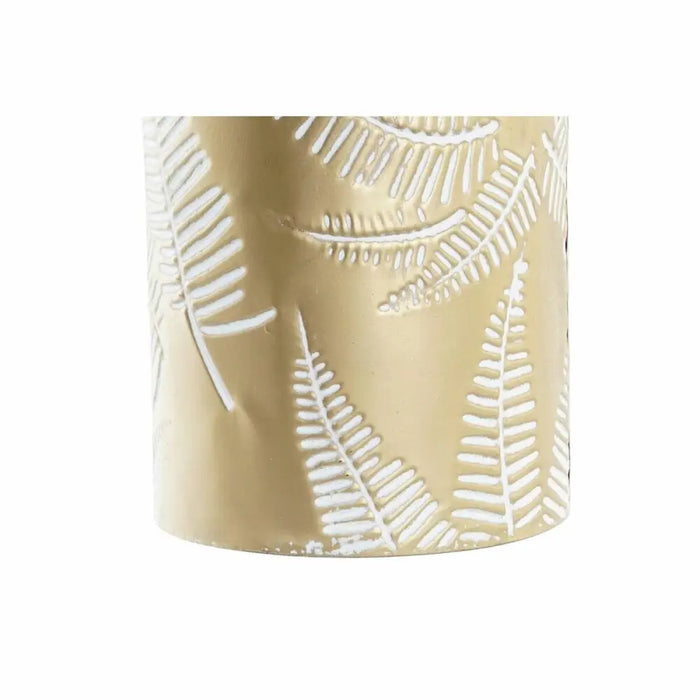 Vase DKD Home Decor Golden Metal Cream Tropical Leaf of a plant (21 x 21 x 81 cm) - Декорация и Осветление<<<Дом