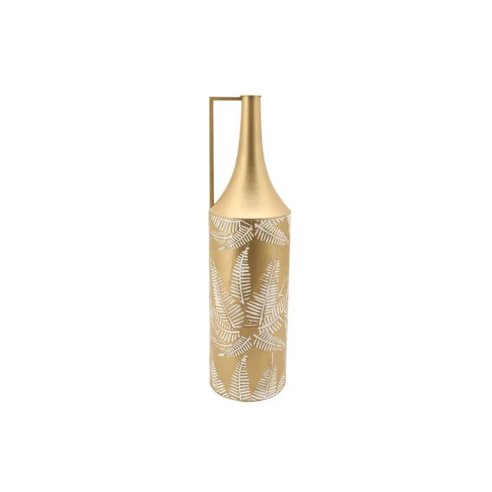 Vase DKD Home Decor Golden Metal Cream Tropical Leaf of a plant (21 x 21 x 81 cm) - Декорация и Осветление<<<Дом