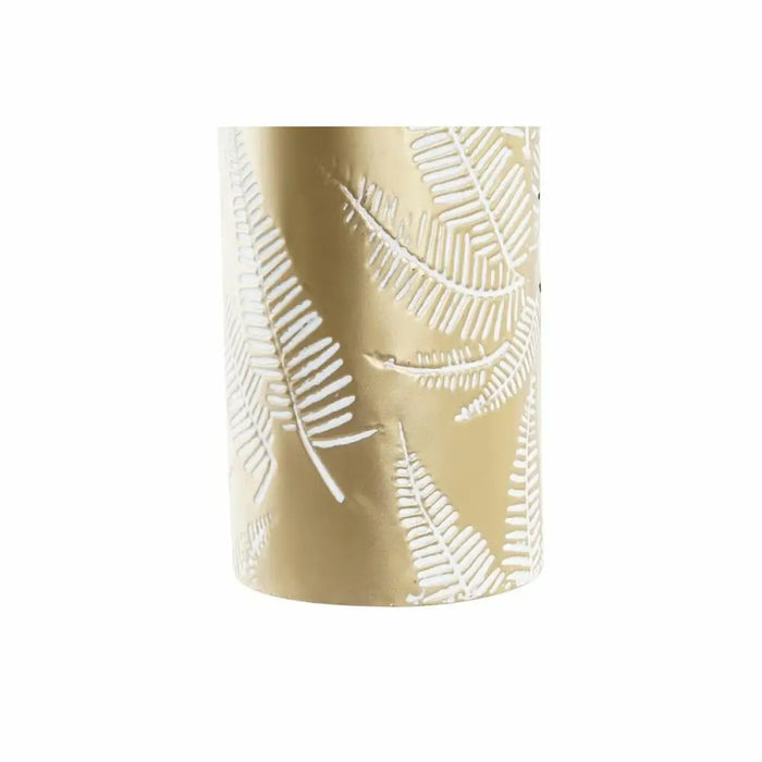 Vase DKD Home Decor Golden Metal Cream Tropical Leaf of a plant (21 x 21 x 71 cm) - Декорация и Осветление<<<Дом