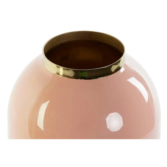 Vase DKD Home Decor Green Golden Coral Iron Lacquered 13 x 13 x 25 cm (2 Units) - Декорация и Осветление<<<Дом