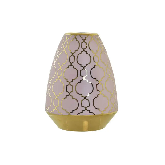 Vase DKD Home Decor Porcelain Pink Golden Oriental (18 x 18 x 24 cm) - Декорация и Осветление<<<Дом