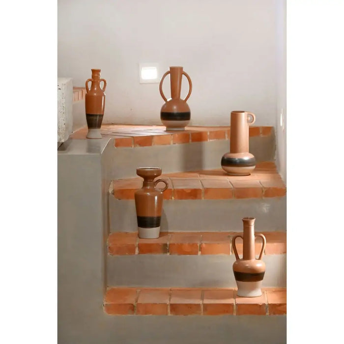 Vase DKD Home Decor White Grey Terracotta Porcelain 13,3 x 11 x 27,3 cm 13,3 x 11 x 28 cm (3 Units) - Декорация и