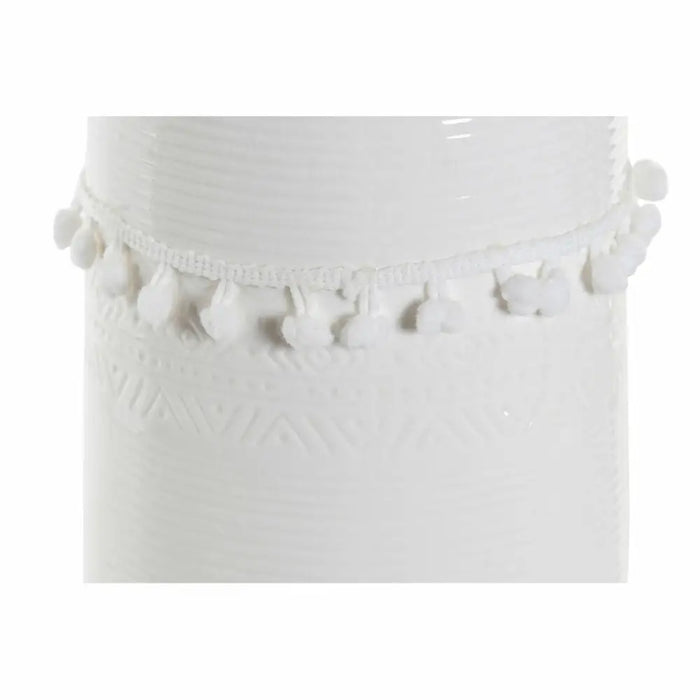 Vase DKD Home Decor White Stoneware Pompom 12 x 12 x 24 cm - Декорация и Осветление<<<Дом Градина<<<BigBuy&&&Украса за