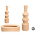 Vase Gift Decor Brown Ceramic Geometric 15 x 60 x 15 cm - Декорация и Осветление<<<Дом Градина<<<BigBuy&&&Украса за